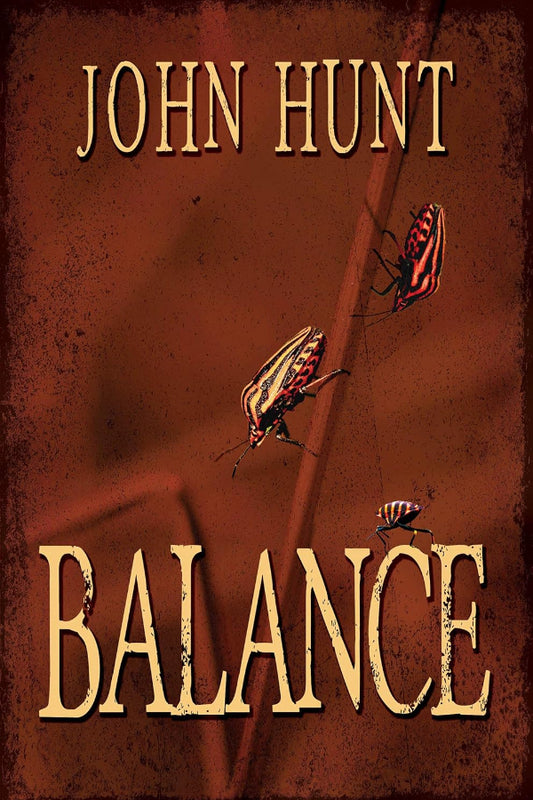 Book cover of 'Balance' by John Hunt with insects on a branch against a brown background