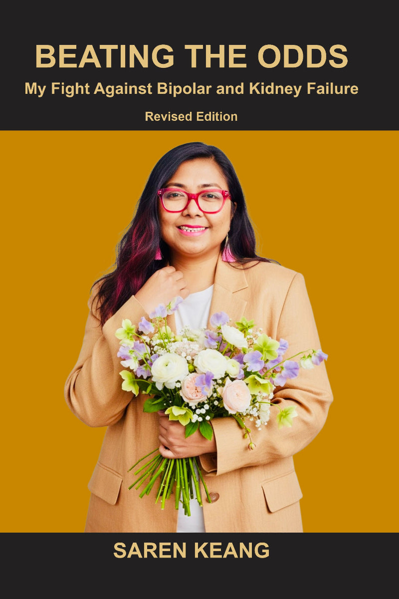 Book cover with a person holding flowers against a yellow background