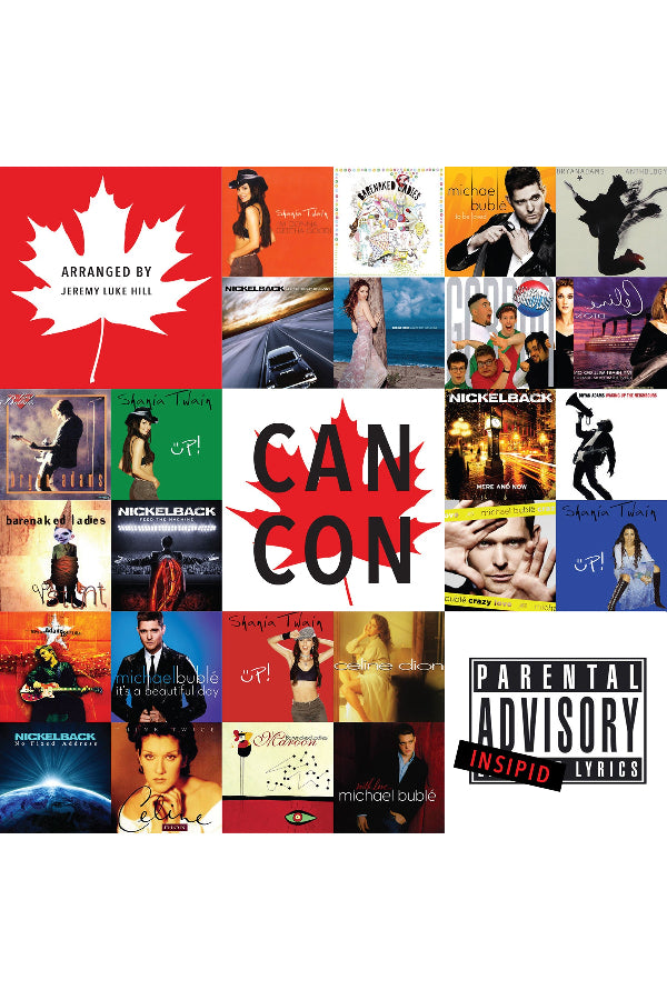 Collage of various album covers with a prominent 'CAN CAN' design and a parental advisory label.