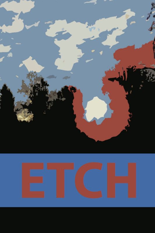 Cover of 'Etch' with abstract design and text