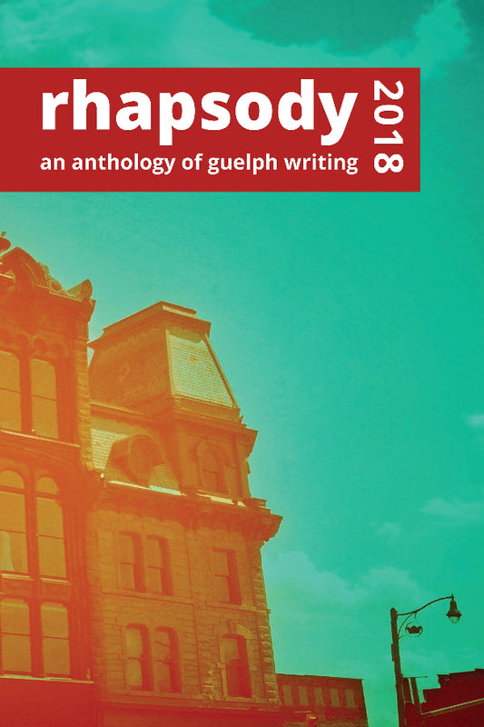 Book cover of 'rhapsody 2018' with a building and streetlight on a green background