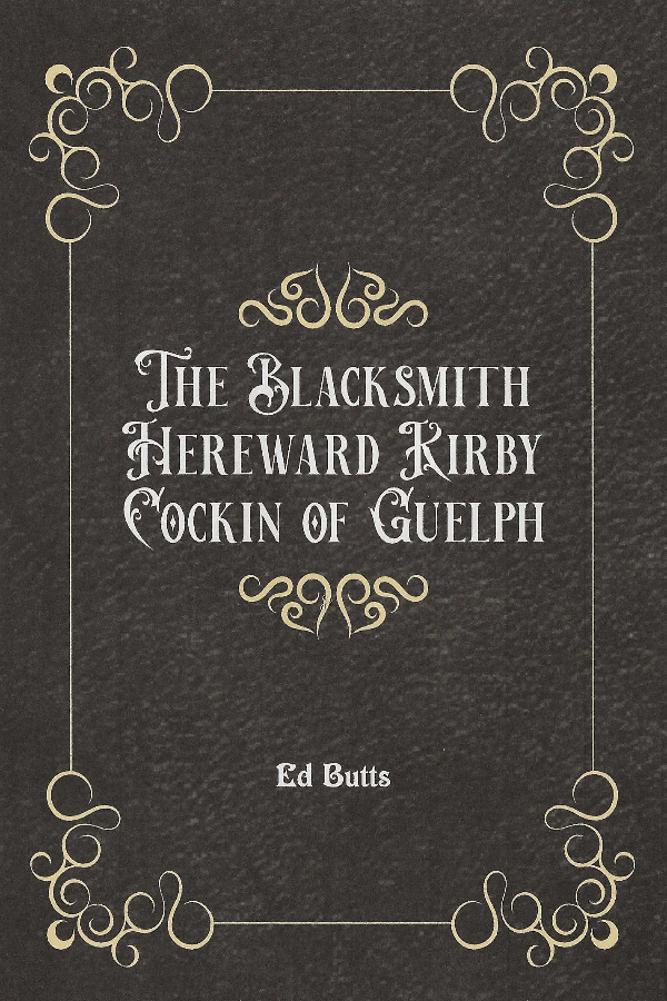 Book cover with decorative text on a black background