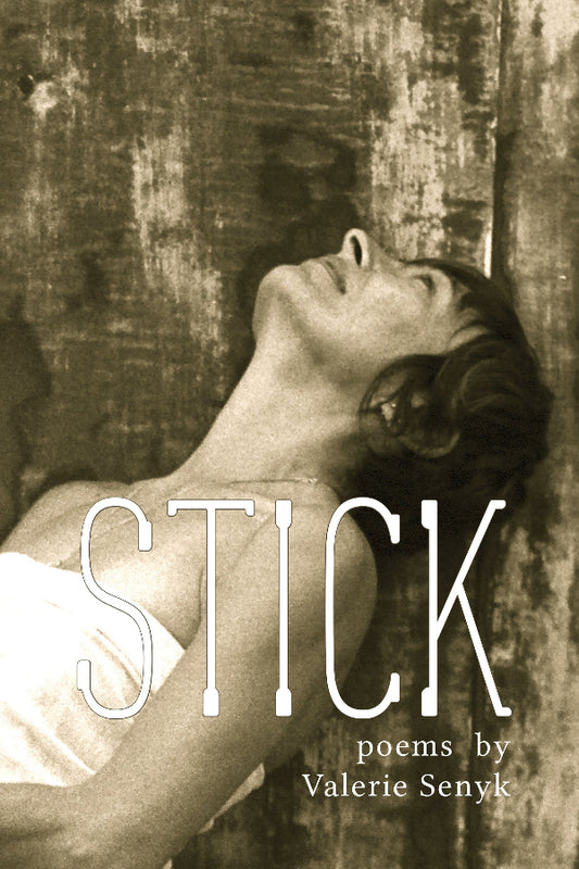 Book cover of 'Stick' with a black and white photo of a person against a textured wall.