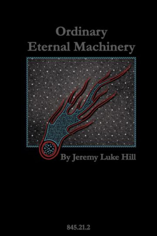 Book cover of 'Ordinary Eternal Machinery' with a mechanical design on a black background